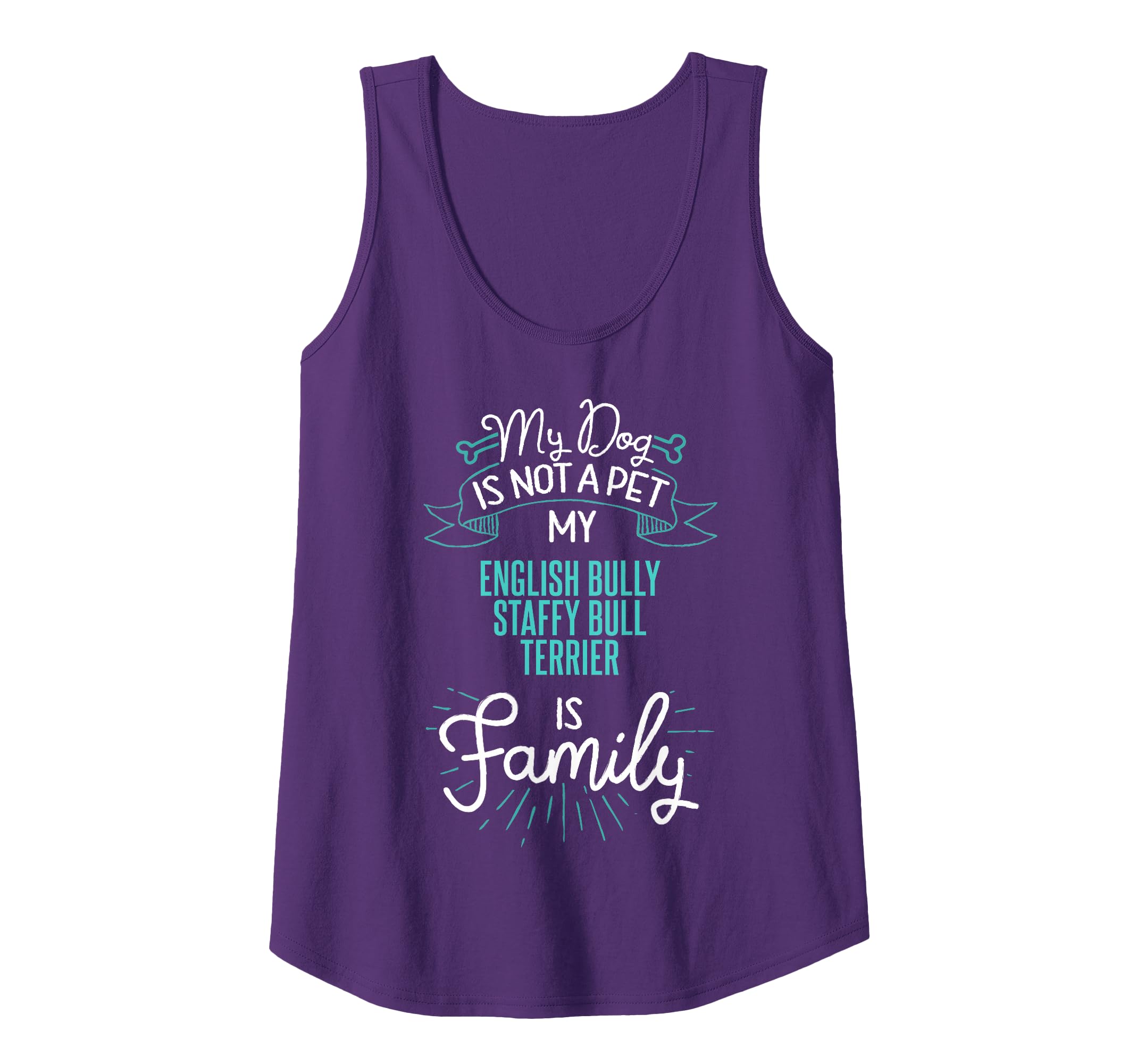 Cute English Bully Staffy Bull Terrier Design Family Dog Tank Top