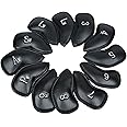 Sword &Shield sports 12pcs Thick Synthetic Leather Golf Iron Head Covers Set Headcover Fit All Brands Titleist, Callaway, Ping, Taylormade, Cobra, Nike, Etc