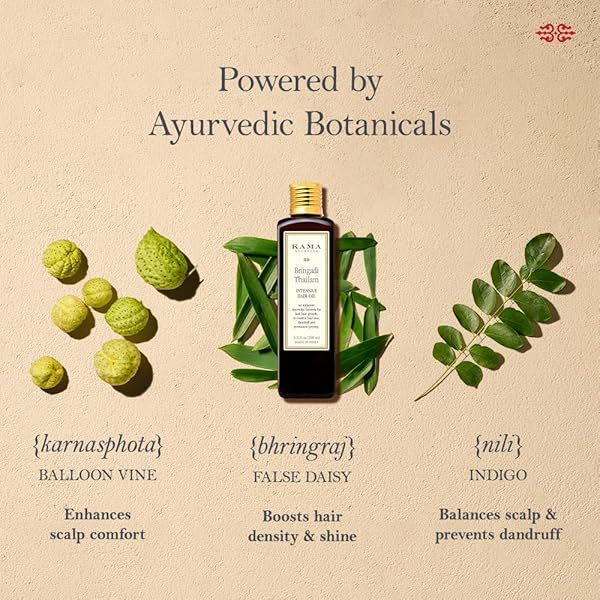 KAMA AYURVEDA BRINGADI TAILAM OIL, 200ML