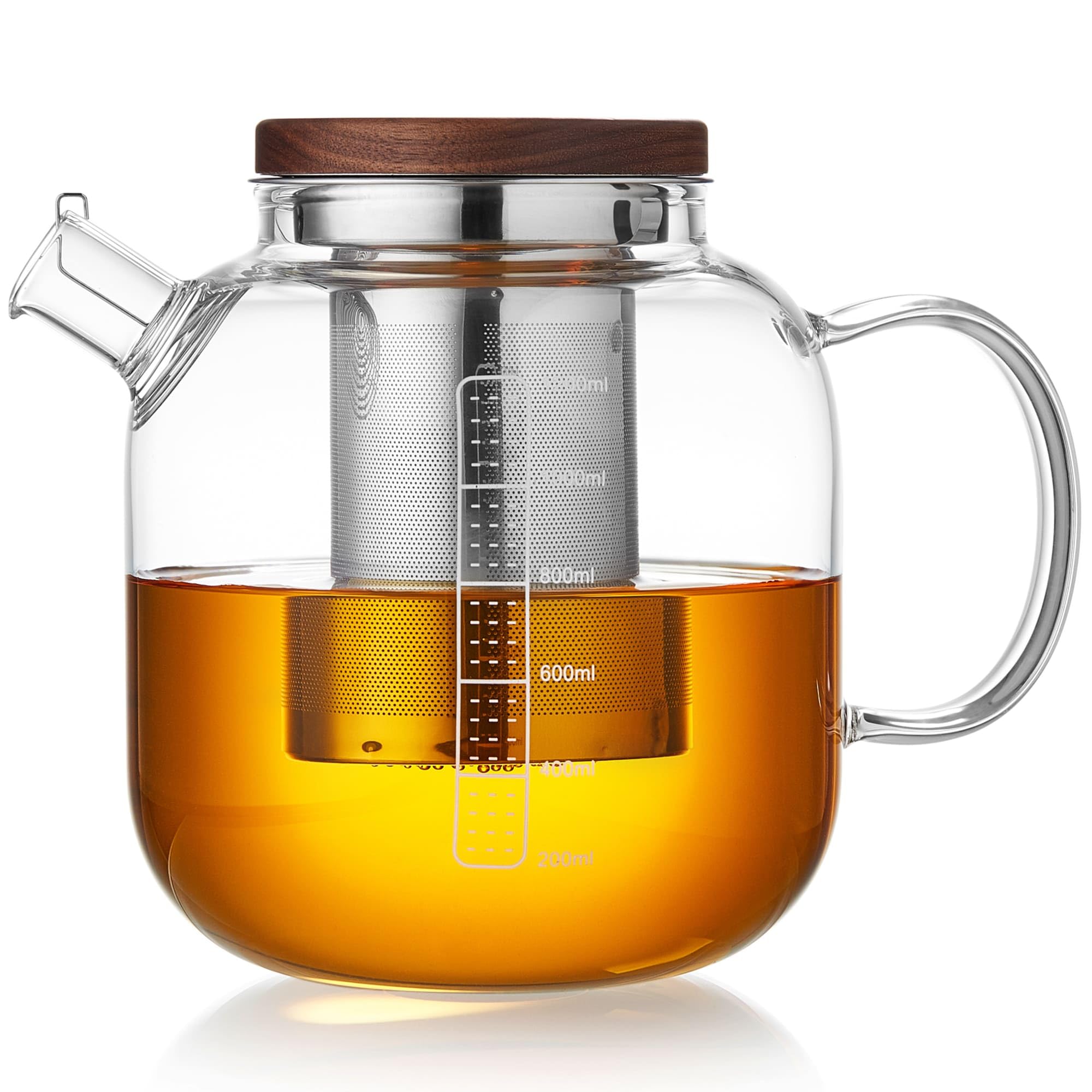 40oz Glass Teapot with Infuser, Hickened Heat-Resistant Borosilicate Glass, Tea Pot with Infuser and Lid for Blooming and Loose Leaf Tea
