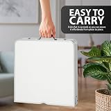 ZENO Folding Table 4FT 1.2M Aluminium Portable with Parasol Hole view 7