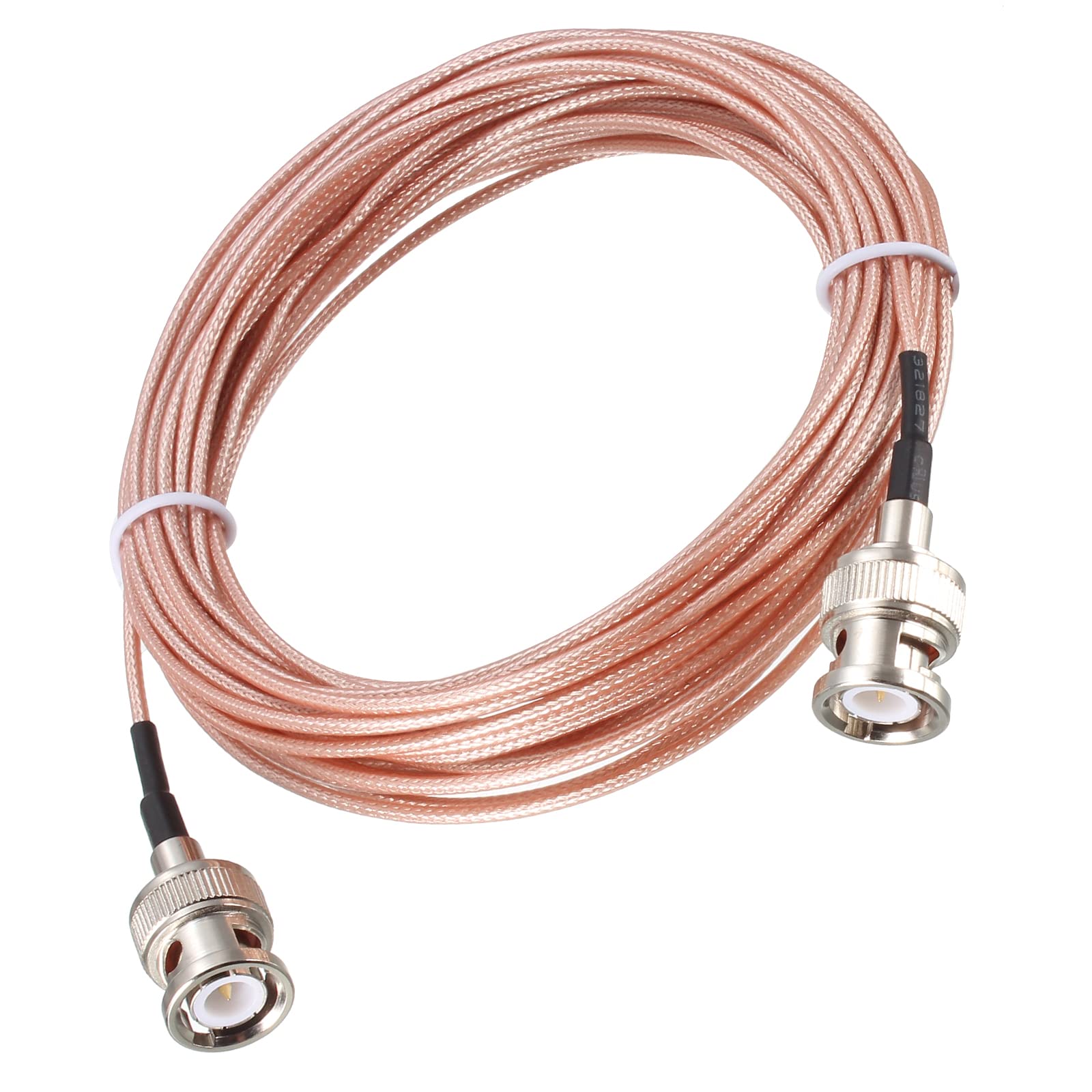 Rebower RG178 Coaxial Cables BNC Male to BNC Male, [for Video Signal Transmission] - 25Feet / 50 Ohm/Gold Tone / 1Pcs