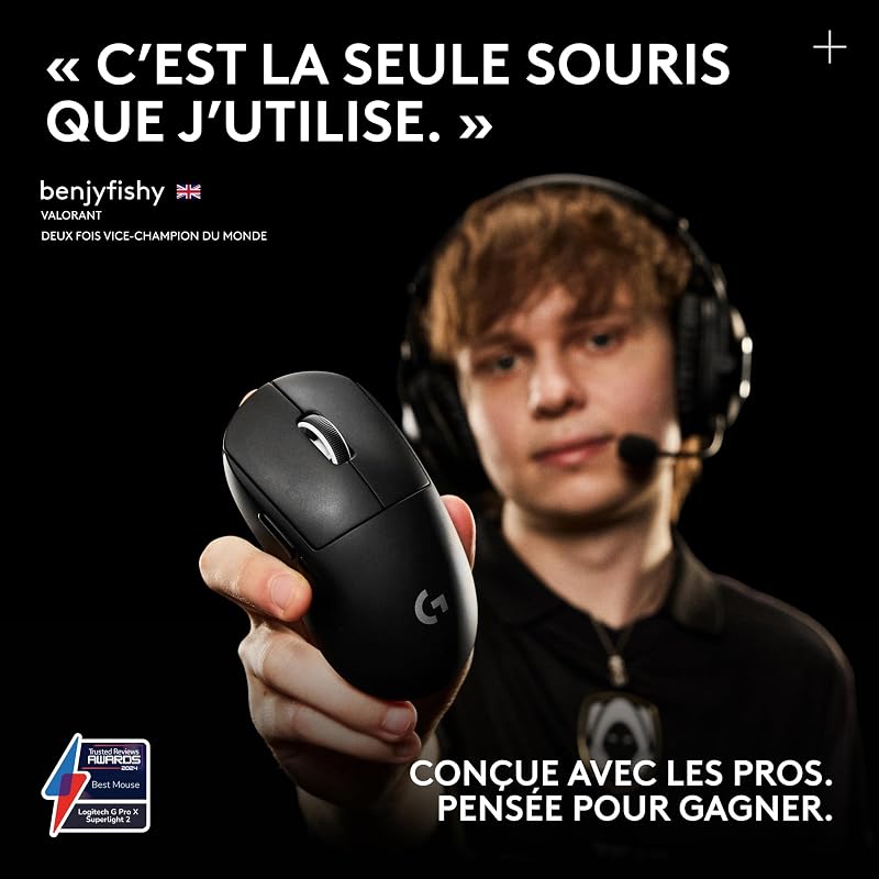 PRO X SUPERLIGHT 2, souris gaming sans fil - Noir
