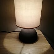 Reality Lampe De Table Martin - Abat-jour Tissu Blanc, Corps Céramique Cappuccino, 20cm X 29cm