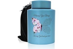 AODIYA Up to 60 lbs Small Cremation Urns for Adult Male Female Ashes, Decorative Memorial Mini Keepsake Urn for Human Child Ashes with Velvet Bag(Butterfly)