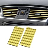 OBVIS 20 Pcs Gold Car Vent Outlet Trim Strip Chrome