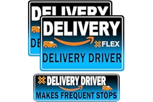 Z-ONEMART Flex Delivery Driver Car Magnet, 3PCS Frequent Stops Removable Set, Delivery Vehicle Magnet Car Door and Bumper Sign, High Reflective Waterproof Weather-Resistant