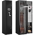 KAER 2-3 Gun Safe,Rifle Safe,Gun Safe for Rifles and Pistols,Gun Cabinet for Shotguns,Long Gun Cabinet for Shotguns with Removable Storage Shelf,LED Light,Quick Access Rifle Safes,Adjustable Shelves