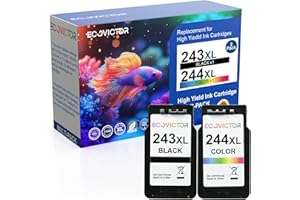 Eco Victor Eco-Friendly Ink Cartridge Replacement for Canon 243 244 243XL 244XL PG-243 CL-244 Black and Color 2 Pack Compatible for TR4520 MG2522 TR4522 TS3320 TS3120 TS202 MX492 MG2922 MG3020 Printer
