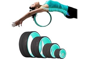 YOGI GRIPS Back Roller Wheel- Foam Padded Back Stretcher Wheel with Center Spine Cradle-Back Pain & Stretching- Deep Tissue Massage Roller (Set of Four)