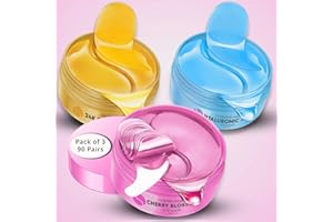 VOGUENOW Under Eye Patches For Puffy Eyes (90 Pairs) 3 Flavors Gift Pack - Under Eye Patches for Dark circles and Puffiness - Under Eye Mask Treatment - Hydrating 3 Flavors Eye Masks - Christmas Gift Set 2023