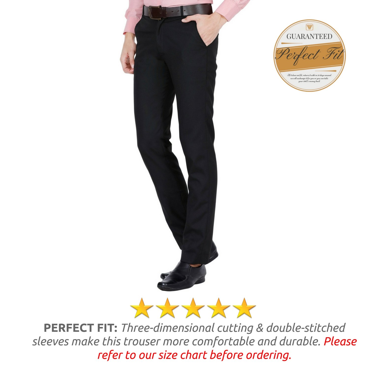 fashion freak mens formal pant (black - trouser) (ff001)