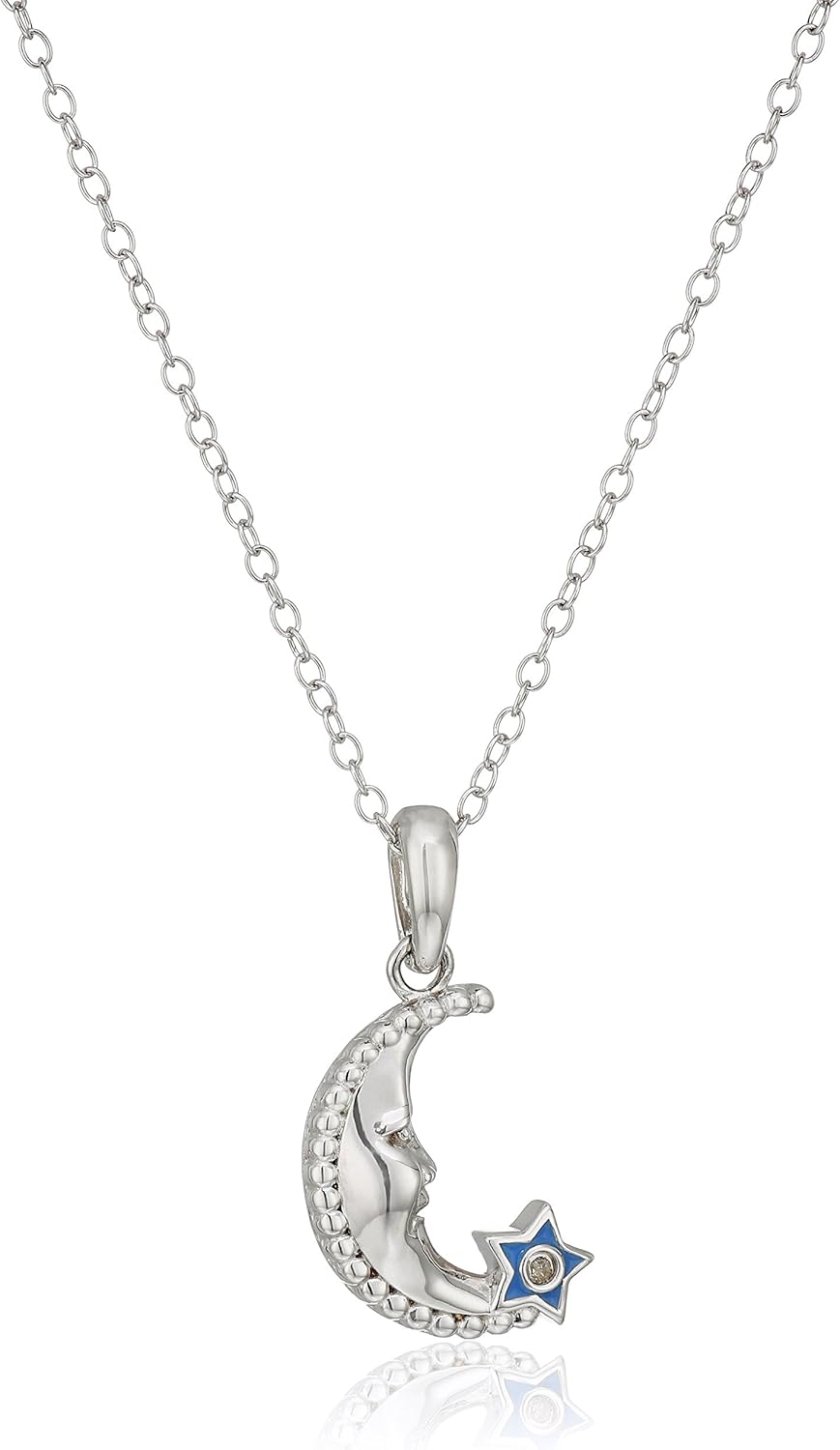 Hallmark Jewelry Girls Sterling Silver Diamond Accent Crescent Moon Pendant Necklace, 16" Buy