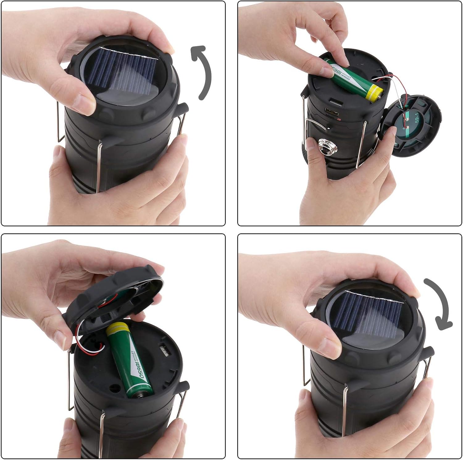 YINETTECH – Farol Solar LED para Camping, IPX45, Impermeable ...