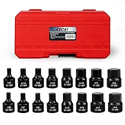 C&T 16 Piece 3/8-Inch Drive Low Profile Impact Hex