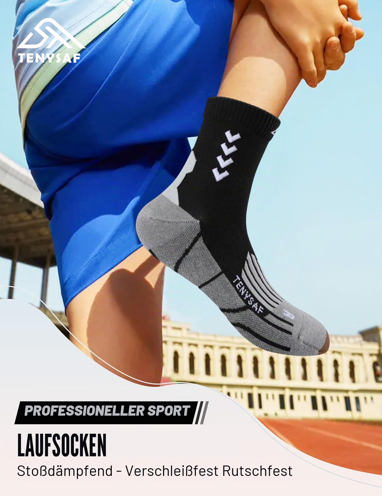 Lounwee Crew Kompression Laufsocken Herren: 15–20 mmHg Kompressionsstrümpfe 2