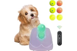 MKSY Dog Ball Throwing Machine Automatic for Small to Medium Sized Dogs, Dog Interactive Toy Pet Ball Launcher with Balls (Purple with Remote Control)