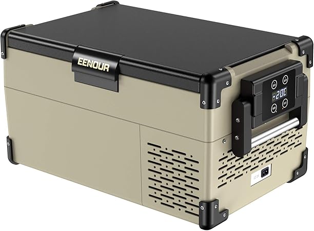 Amazon Co Jp Eenour 車載冷蔵庫 25l 10 コンプレッサー式 3way電源対応 Ac100v Dc12v 24v ポータブル冷蔵庫 急速冷凍 大容量 省エネ 静音 Lcd温度表示 庫内灯付き 低電圧保護 Ac Dcコード付き 車載家庭両用 車中泊 キャンプ 釣り 災害時に大活躍 24ヶ月保証