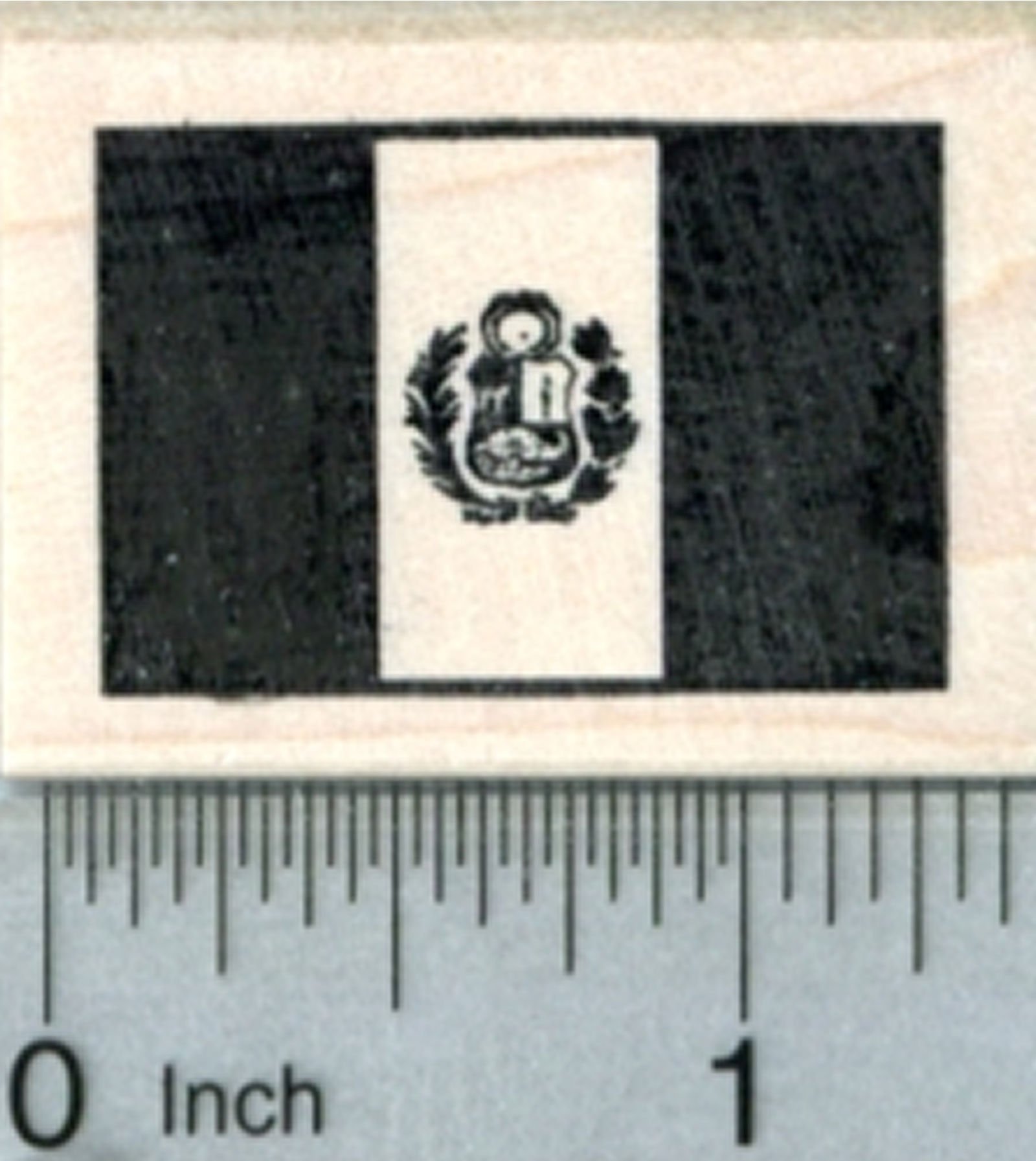 Flag of Peru Rubber Stamp, with The Coat of Arms