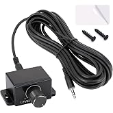 Gulfmew Amplifier Remote Bass Knob Compatible with RP/RP-M Series Amplifier | 3.5mm Jack Port, Universal Bass Knob Control Kit with 16ft Connection Cable, Screw &amp; Double-Sided Adhesive, Easy Installation