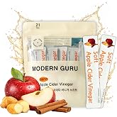 MODERN GURU Apple Cider Vinegar Packets with the Mother &ndash; ACV Drink Sticks | 93% ACV with Ginger &amp; Cinnamon | Sugar-Free, Supports Digestion &amp; Detox, Low-Calorie | Travel Size On-the-Go Packets (21 Count)