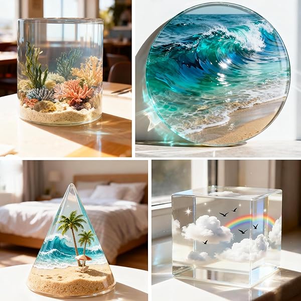 EPOXY RESIN DEEP POUR EPOXY RESIN 54OZ, 2-4 INCH 2:1 DEEP POUR RESIN EPOXY CLEAR KIT BUBBLE FREE CRYSTAL CLEAR FOR RIVER TABLE, ART CRAFTS, FLOWERS, WOOD, DIY