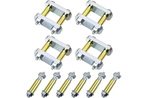 Sporacingrts Heavy Duty Shackle Upgrade Kit Compatible with CRE3000 Stock and Equaflex Trailer Shackle kit 2.25” Shackles Tandem Axle Replaces UO12-016 (Silver) Bolt