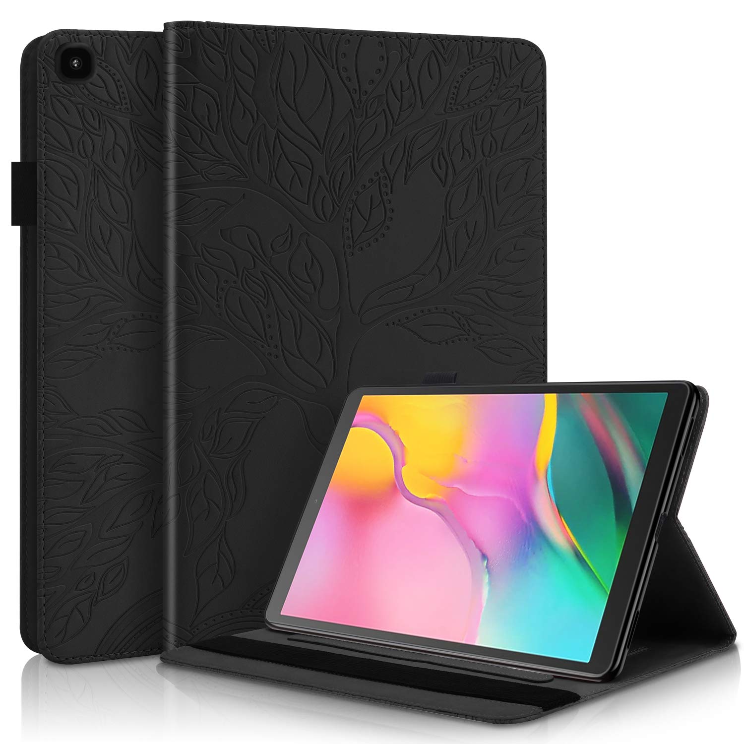 Succtop Galaxy Tab A 2019 10.1” Case PU Leather Cover Flip Stand Function Wallet Tablet Protective Case with Card Slot, Pen Holder for Samsung Galaxy Tab A 2019 10.1 Inch SM-T510/SM-T515 Black — image 1