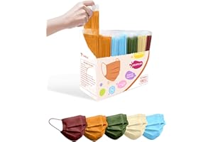 TeNice Face Masks Disposable 100 Pack, 4 Ply ASTM Level 3 Medical Grade, Breathable for Adult Outdoor Protection, Individually Wrapped for Home, School & Office, Autumn Symphony