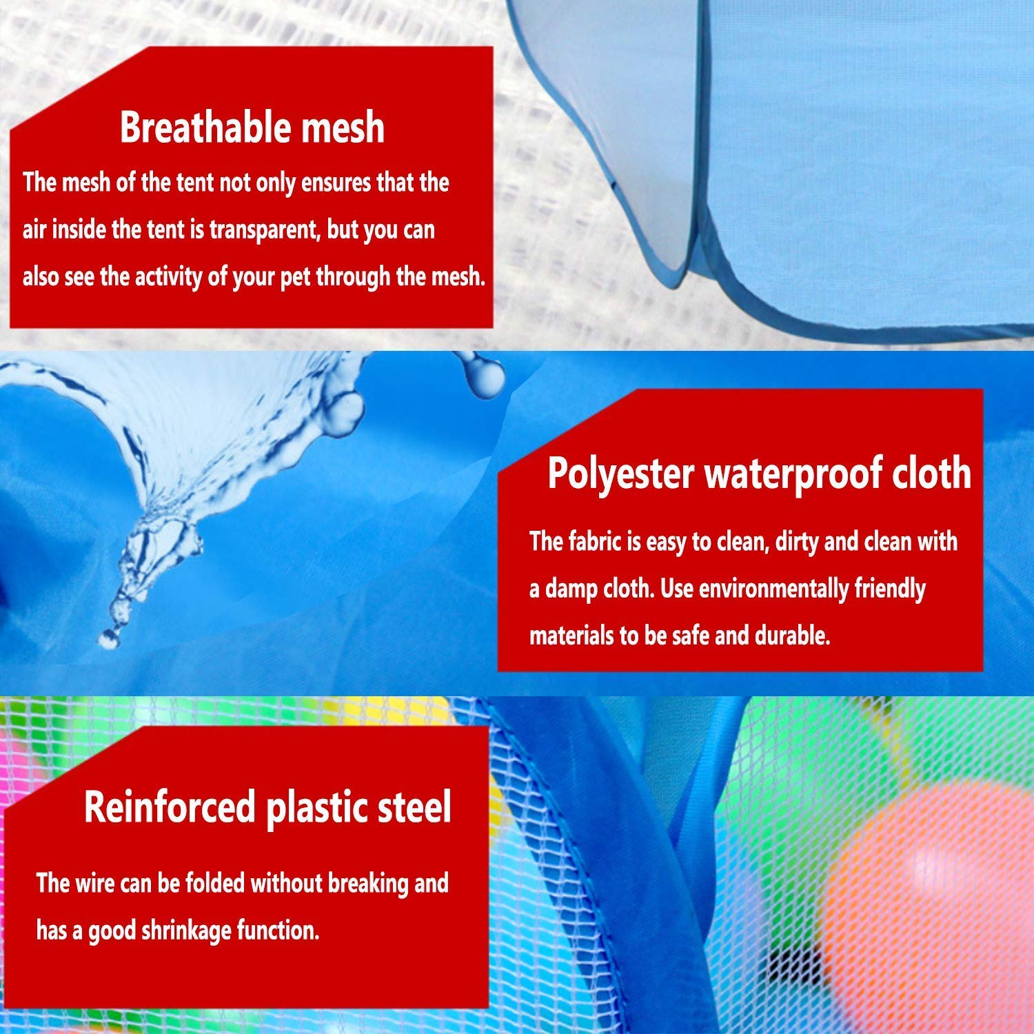 VCZONE Small Animals Foldable Exercise Playpen,Portable Yard Fence for Guinea Pig, Rabbits, Hamster, Chinchillas and Hedgehogs (47.2\