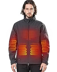 DEWBU Soft Shell Heated Jacket for Men with 12V