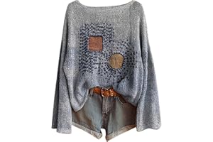 YOLAI Coastal Grandma Sweater Womens Long Sleeve Shirts Casual Crewneck Flowy Boho Tops Trendy Fall Anthropologie Clothes