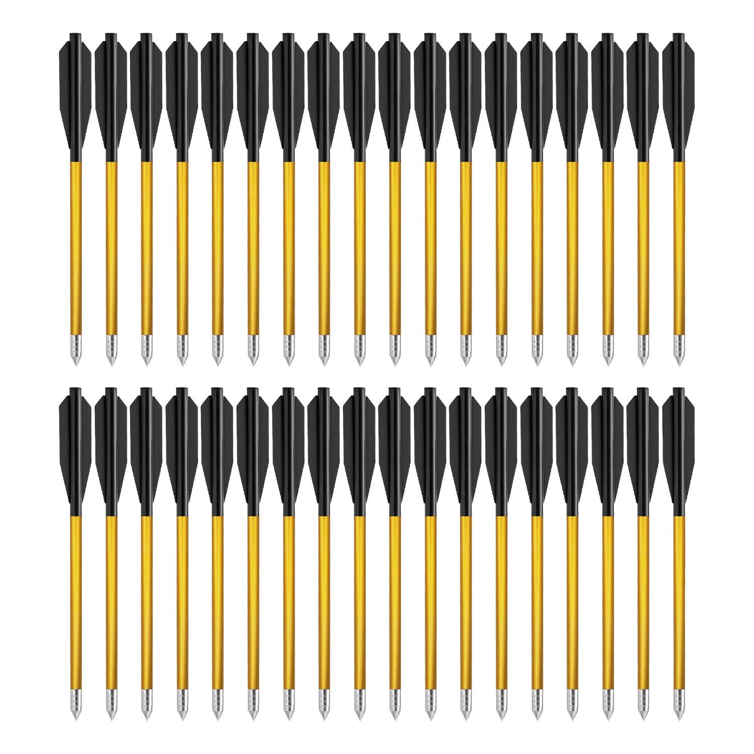 feidaguoji 6.3" Aluminium Crossbow Bolts Arrows For 50lb/80lb Pistol Crossbow Precision Target, Great for practicing shooting target, small hunting, 12/36/60 Pack (36 Packs)