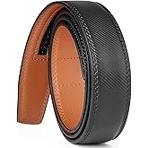 SENDEFN Ratchet Belt Replacement Strap 1 3/8", Leather Belt Strap for 35MM Slide Click Buckle