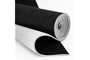 Automotive Suede Headliner Fabric with 3mm Foam Backing Material - Micro-Suede Headliner Flame Retardant Fabric for Home/DIY/
