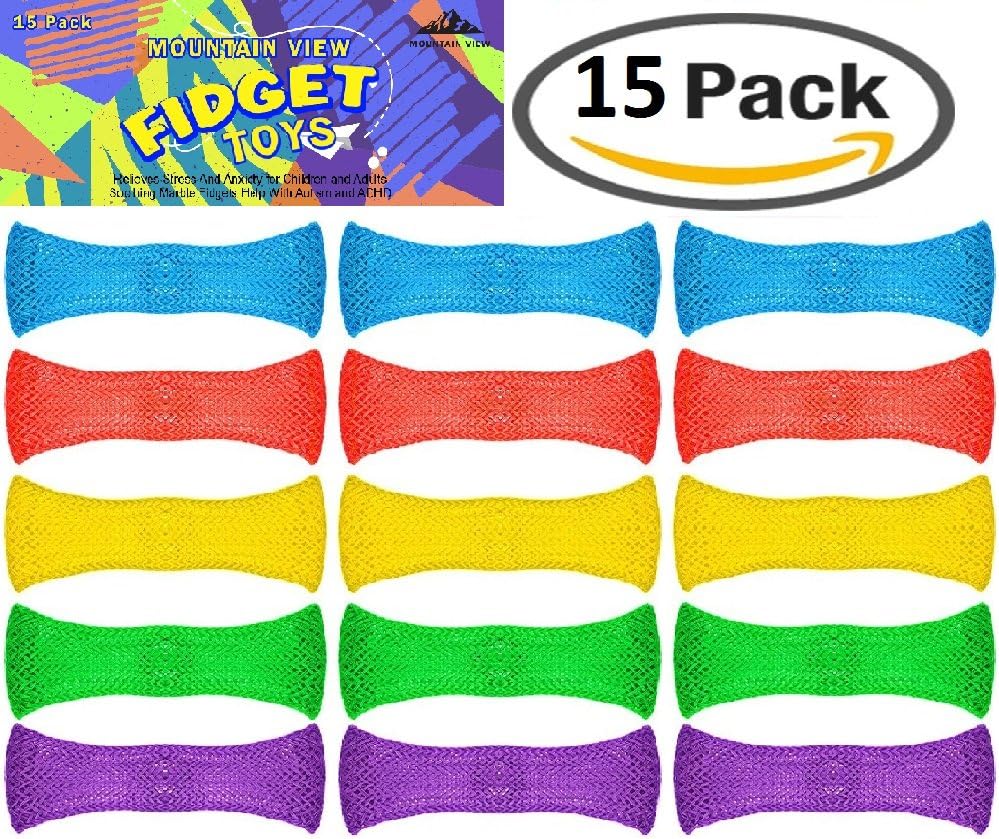 MOUNTAIN VIEW Mountain View Fidget Toys/Sensory Toys/Stress Relief Toys/Mesh and Marble Relaxing Fidgets for ADHD ADD OCD and Autism for Kids and Adults/Exclusively by NISPCO, 15 Piece