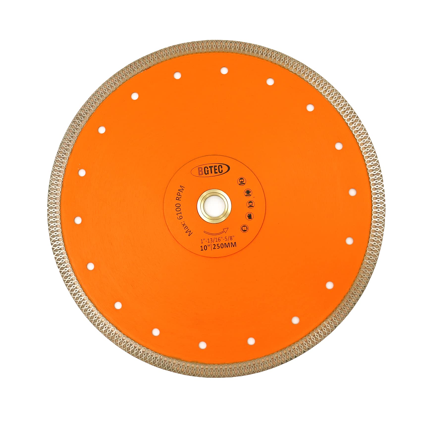 BGTEC Diamond Porcelain Saw Blade, 10 Inch/250MM X Mesh Turbo Tiles Blades for Porcelain Tile Granite Marbles Super Thin Dry/Wet Cutting Disc