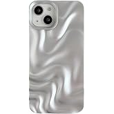 Caseative for iPhone 13 Case, Light Silver | Water Ripple Pattern Wave