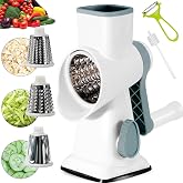 YOUCZON Rotary Cheese Grater Multi-Purpose Stainless Steel Cheese Shredder | rotary grater with strong suction, ergonomic handle and food pusher for fast, safe slicing and shredding.