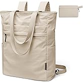 GOLF SUPAGS Foldaway Convertible Tote Backpack Lightweight Nylon Daypack for Women Men City Pack Versatile Backpack for Leisure Travel, Apricot