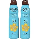 Hawaiian Tropic Everyday Active Clear Spray Sunscreen SPF 30| Hawaiian Tropic Sunscreen Spray SPF 30, Sunblock, Oxybenzone Free, 6oz each Twin Pack