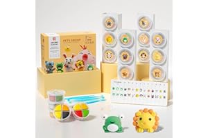 LOUFOR Air Dry Clay Kits - Modeling Clay for Kids, Ultra Light & Soft, Safe & Non-Toxic, 12 DIY Model Magic Clay with Sculpting Tools & Tutorials, Creatible Art Crafts Toys Gifts for Girls Boys 3+ Years Old