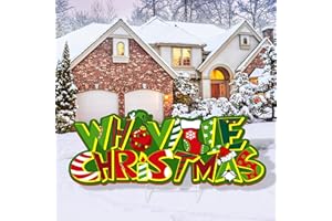 DULEFUN Christmas Yard Sign Decorations 1pcs Whoville Xmas Lawn Garden Pathway Outdoor sign with 1pcs Iron Stake for Christmas Holiday Party Decor Supplies