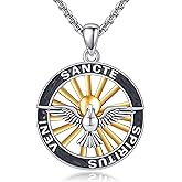 UCADRIT Sterling Silver 3 Nails Cross/Saint/Egyptian/Catholic Cross/Holy Spirit Necklace Religious Pendant Jewelry for Women