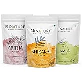 Mi Nature Combo Of Amla, Aritha & Shikakai Powder(Pack Of 3) | Hair Care Trio 300g |Traditional Formula for Hair Cleansing &