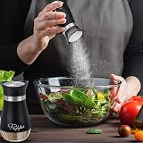 UDQYQ Salt and Pepper Shaker Set, Glass Bottle, Stainless Steel, Black view 8