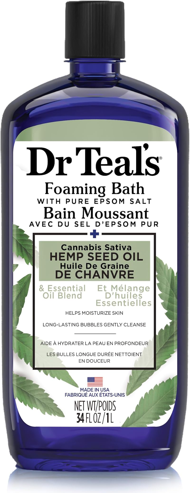 Dr Teal's Hemp Seed Oil Foaming Bath with Bergamot Cedarwood Thyme Essential