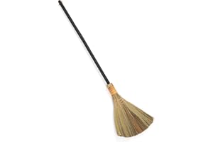 TTS For Home - Vietnamese Straw Soft Broom - Sweeping Broom with Black Wooden Handle for Cleaning, Decoration, Wedding with 45.28inch Length