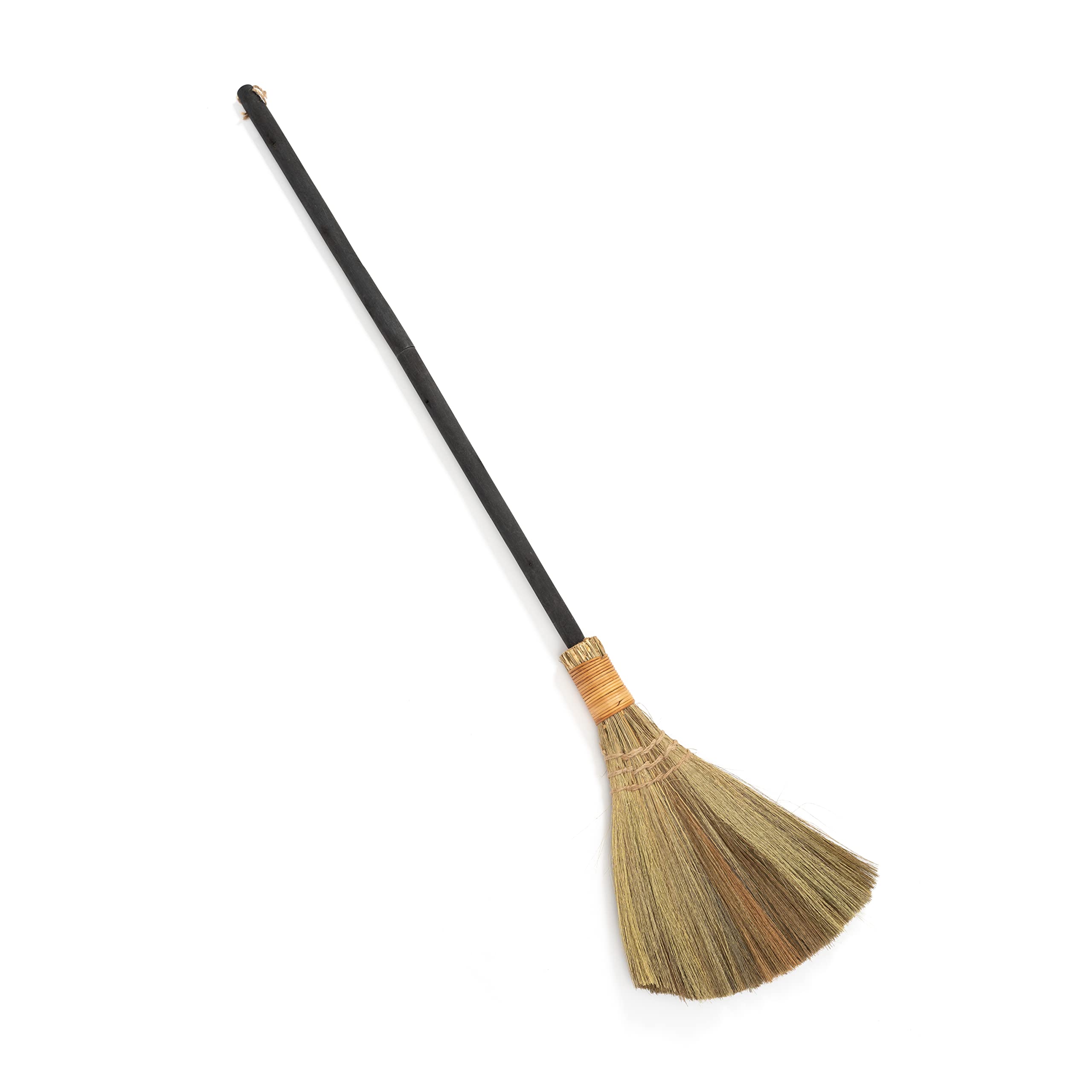 Photo 1 of TTS For Home - Vietnamese Straw Soft Broom - Sweeping Broom with Black Wooden Handle for Cleaning, Decoration, Wedding with 45.28inch Length