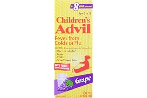 Children's Advil fever from colds or flu dye free pain/fever reliever, 100ml, grape flavour